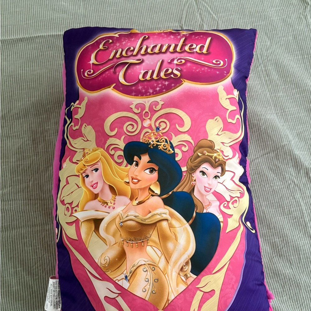 Disney Enchanted Tales Pink and White Pillow